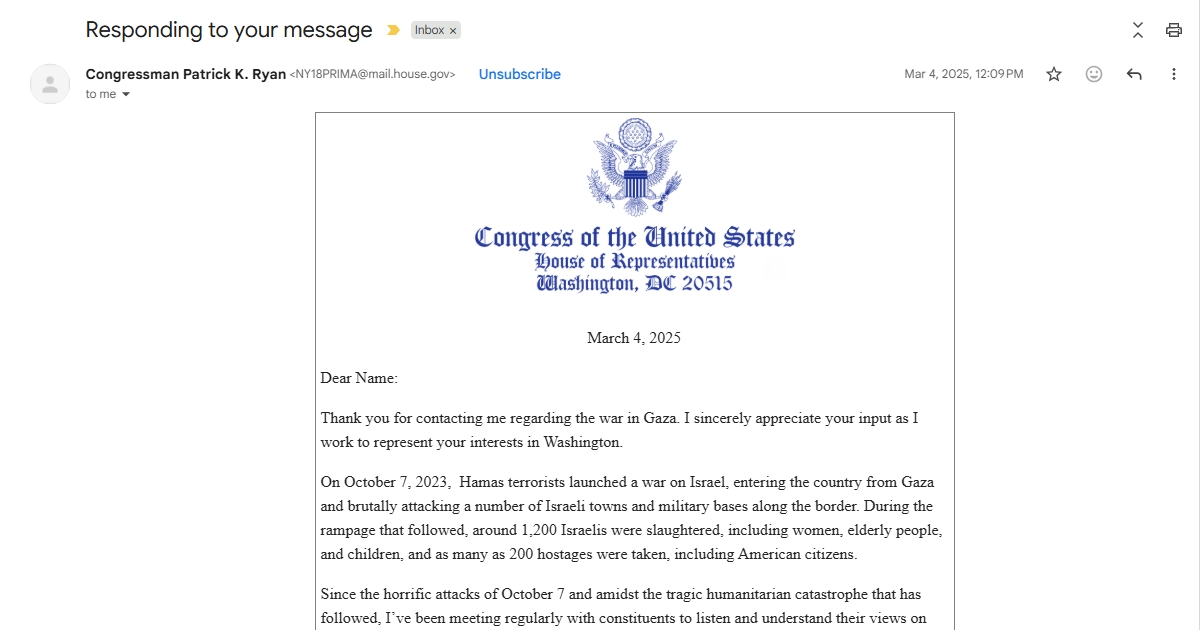 Two Years of Lies: Pat Ryan's Form Letter Decoded
